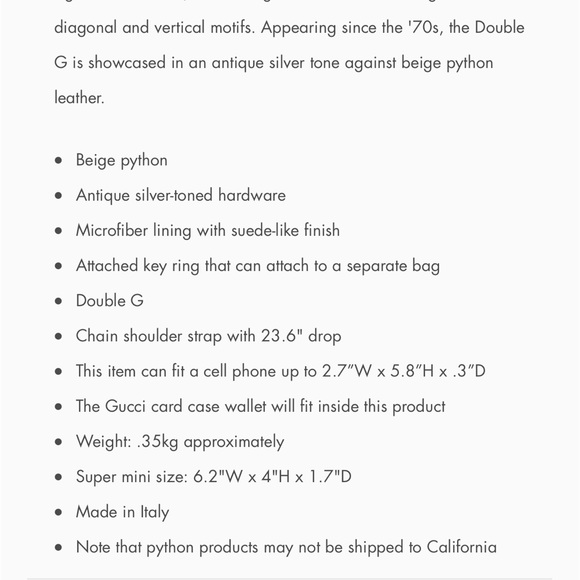 Gucci mini python bag💕 - Picture 7 of 8